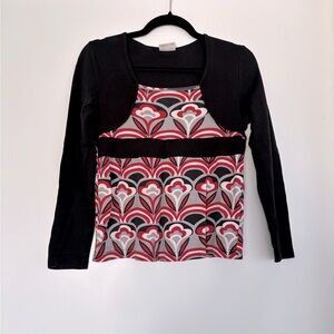 Free with purchase!! Black and Red Patterned Women's Top in size small